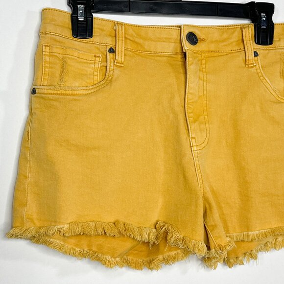 Kut From The Kloth Distressed Jane High Rise Frayed/Raw Hem Shorts Size 6 - Picture 2 of 16